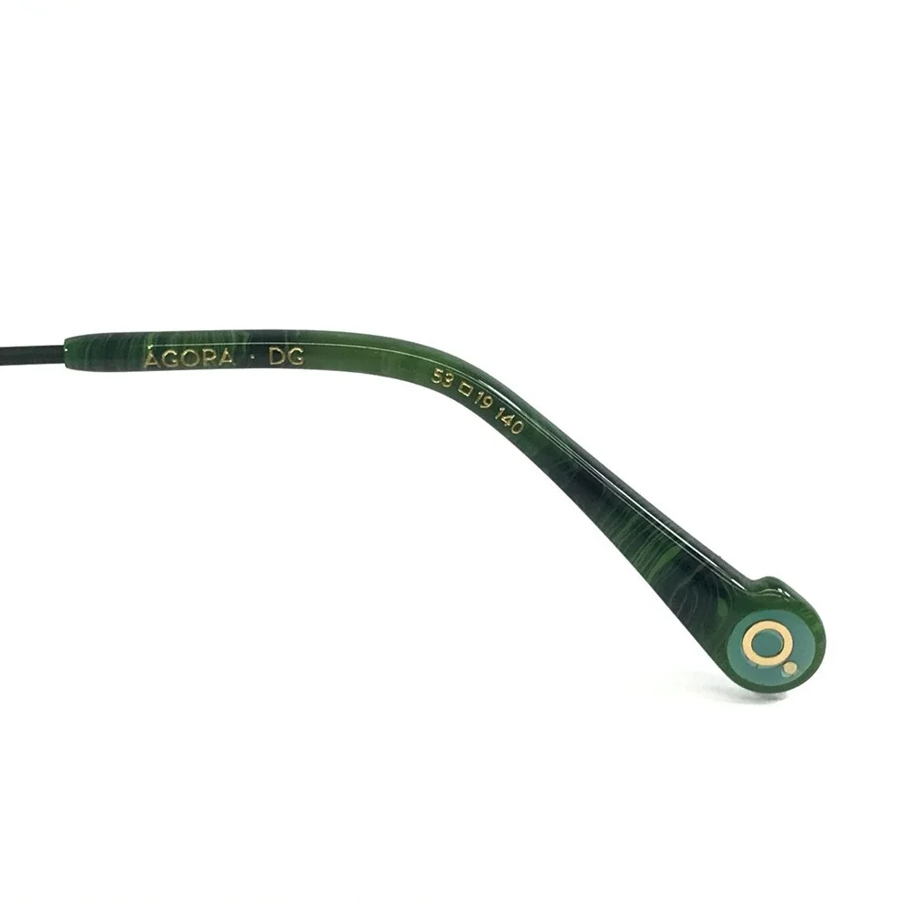 Etnia Barcelona Eyeglasses Frames AGORA DG Dark Green Square Wire Rim 53-19-140